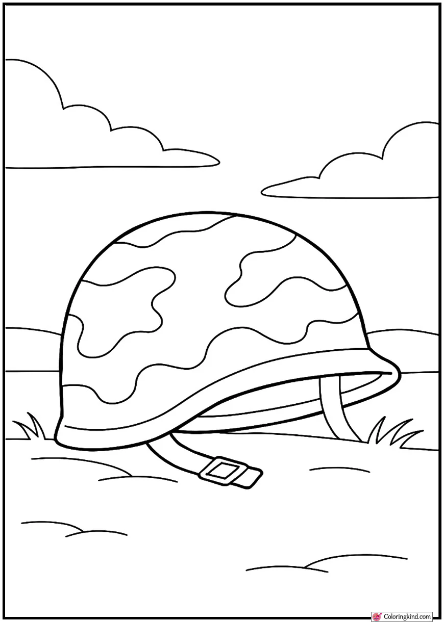 Military Helmet on Ground