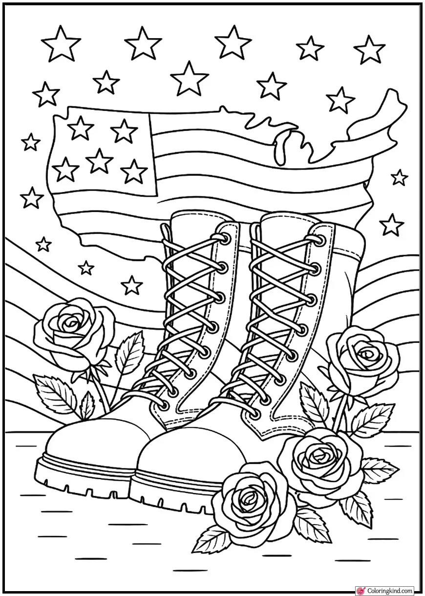 Soldier Boots With Roses