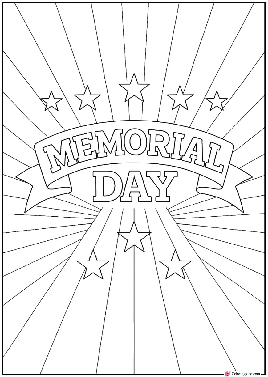 Memorial Day Banner With Stars