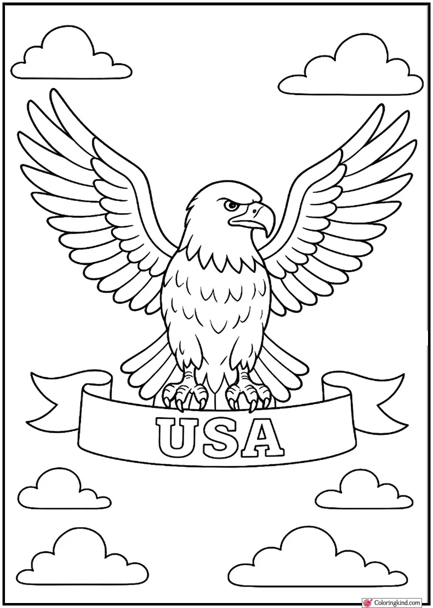 Patriotic Eagle With Ribbon