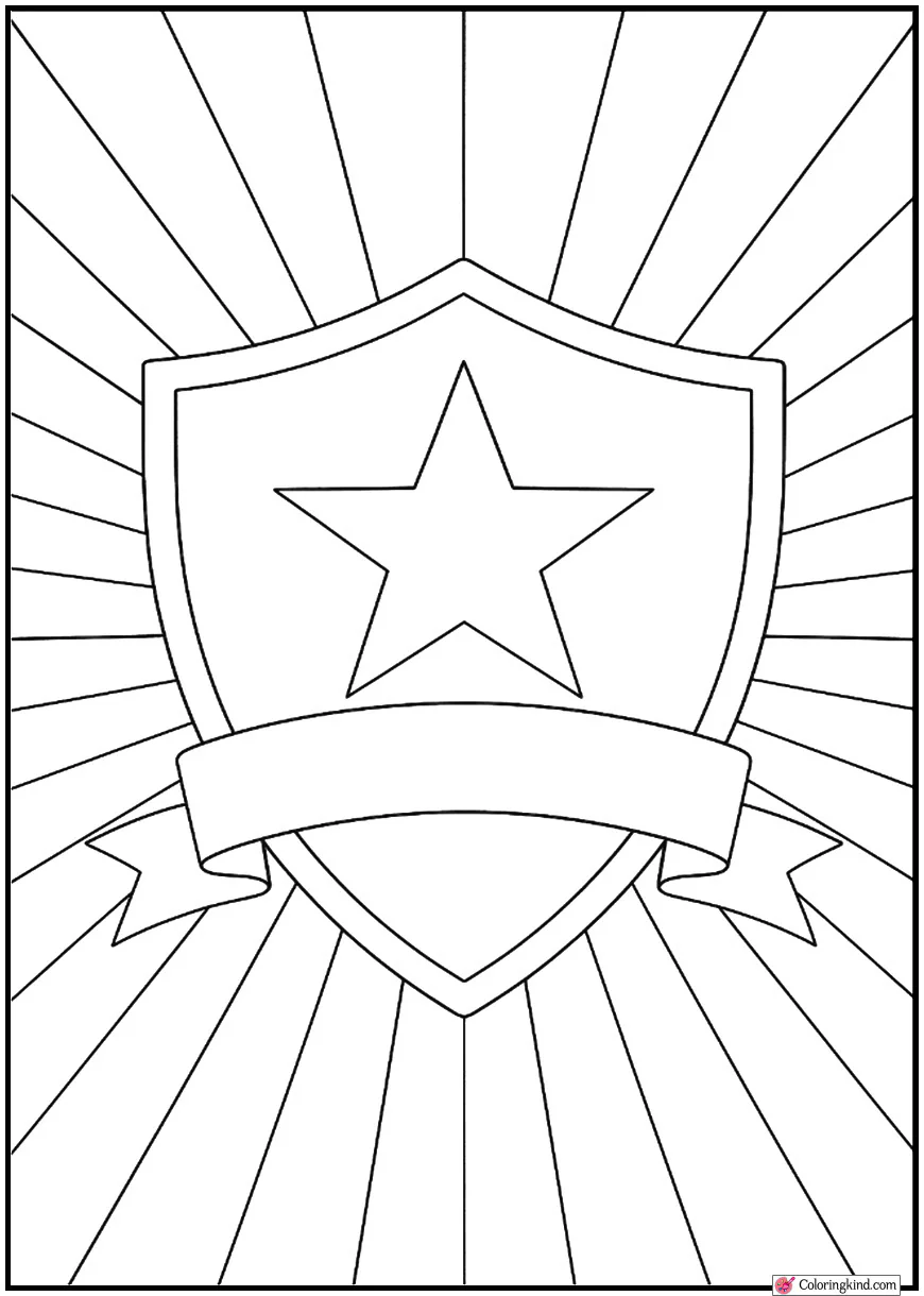 American Star Shield With Ribbon