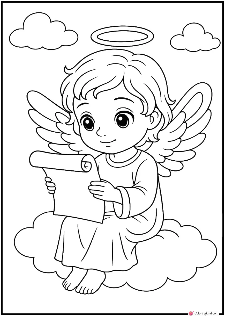 Angel Reading a Scroll