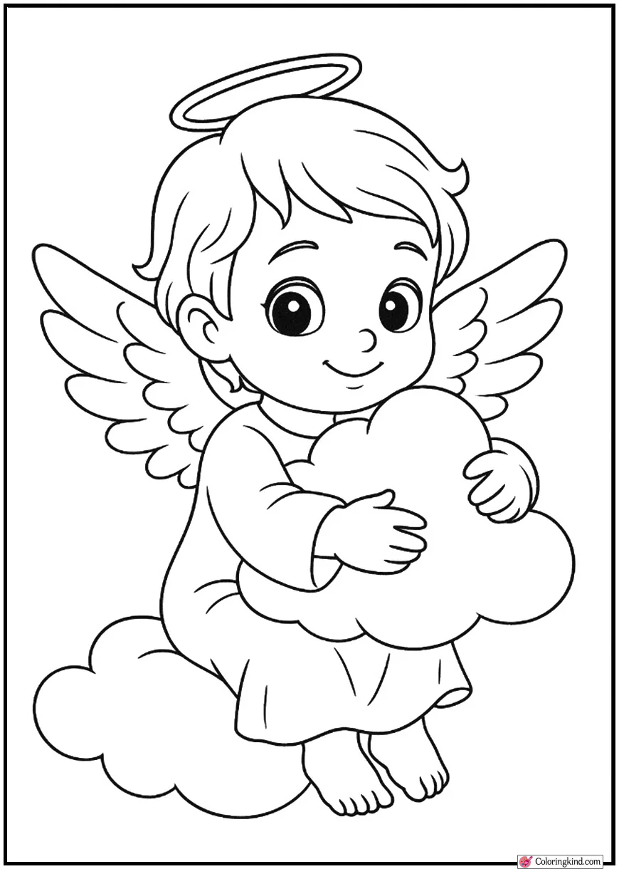 Angel Hugging a Cloud
