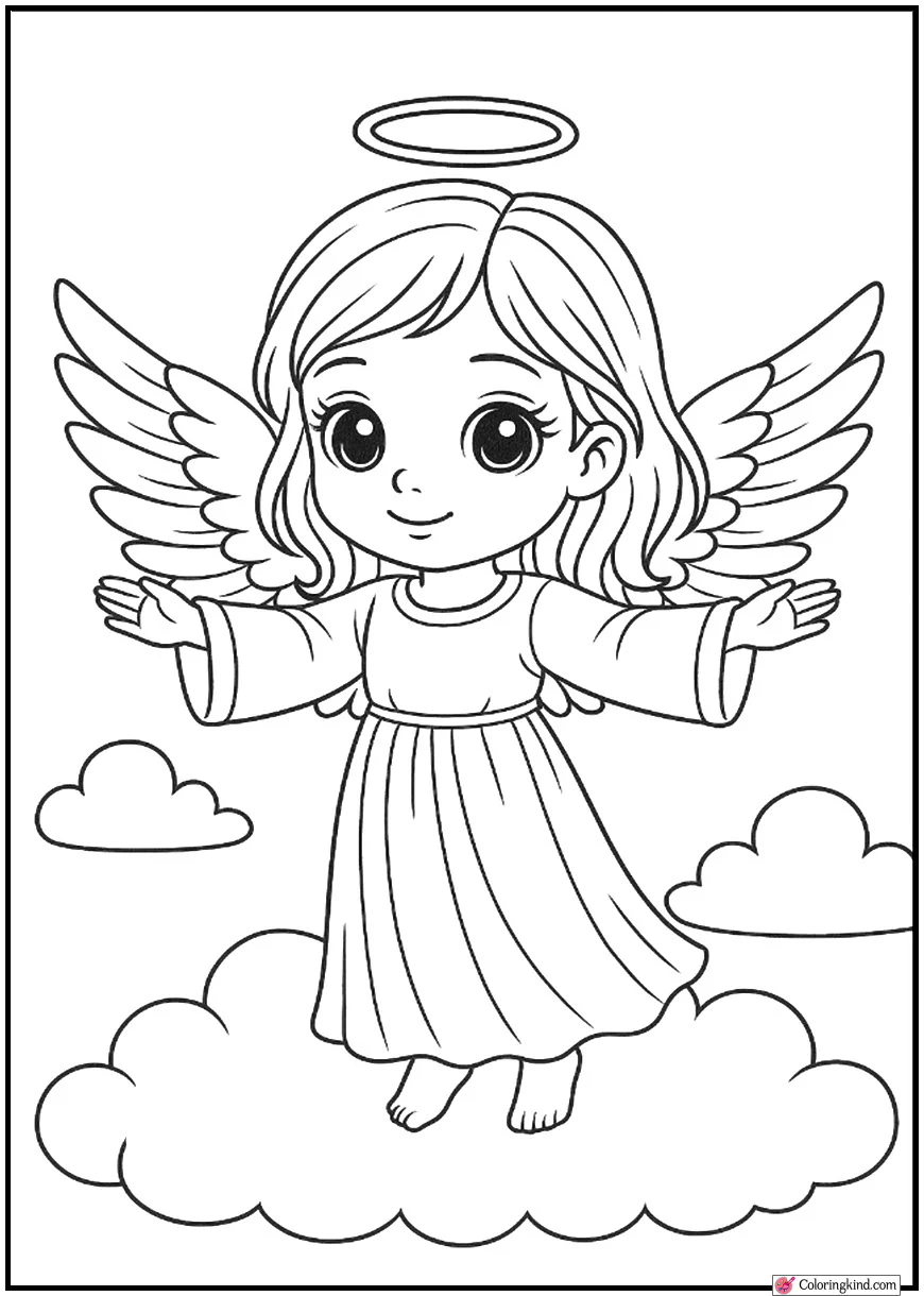 Angel Stretching Wings