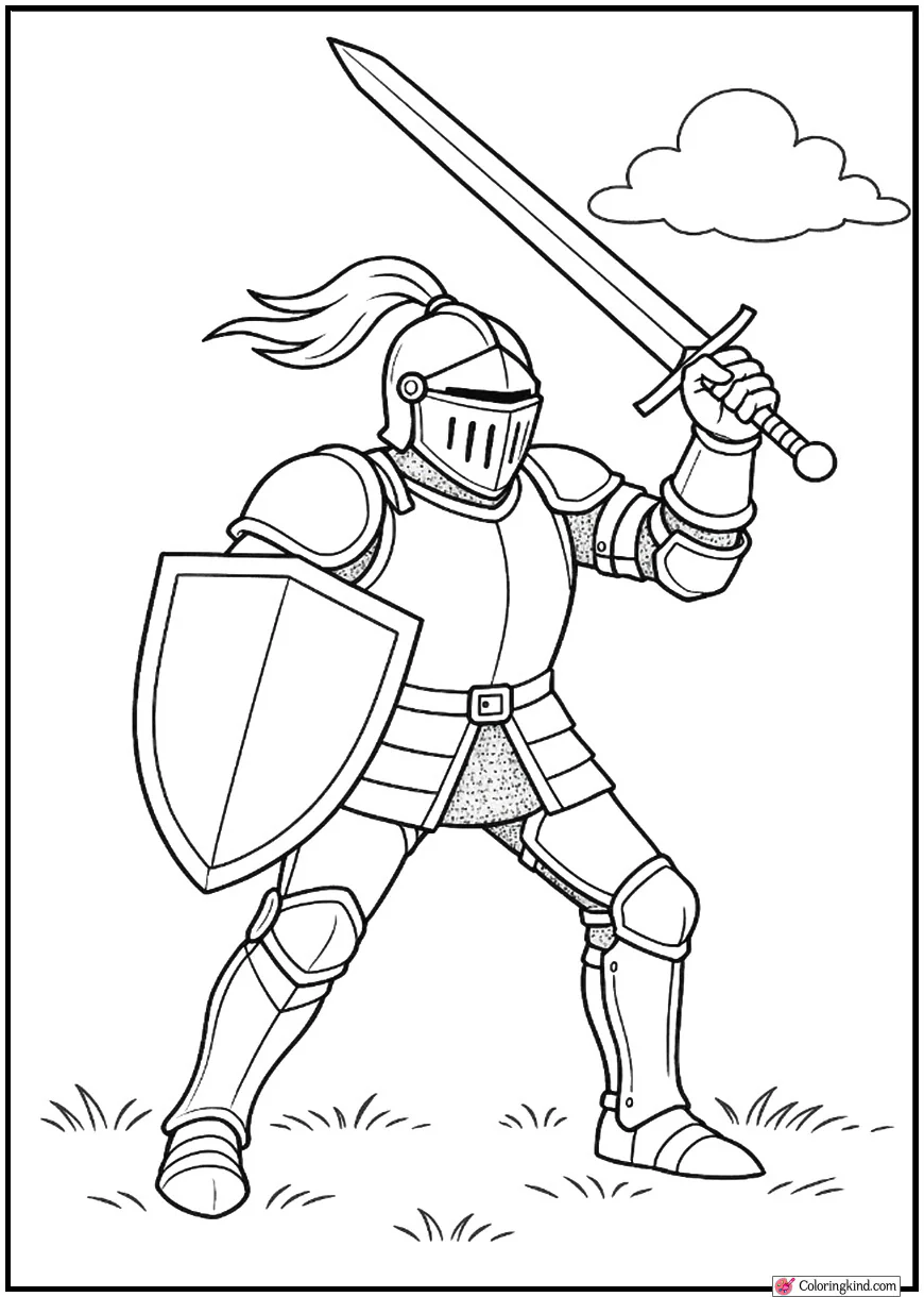Knight with Raised Sword