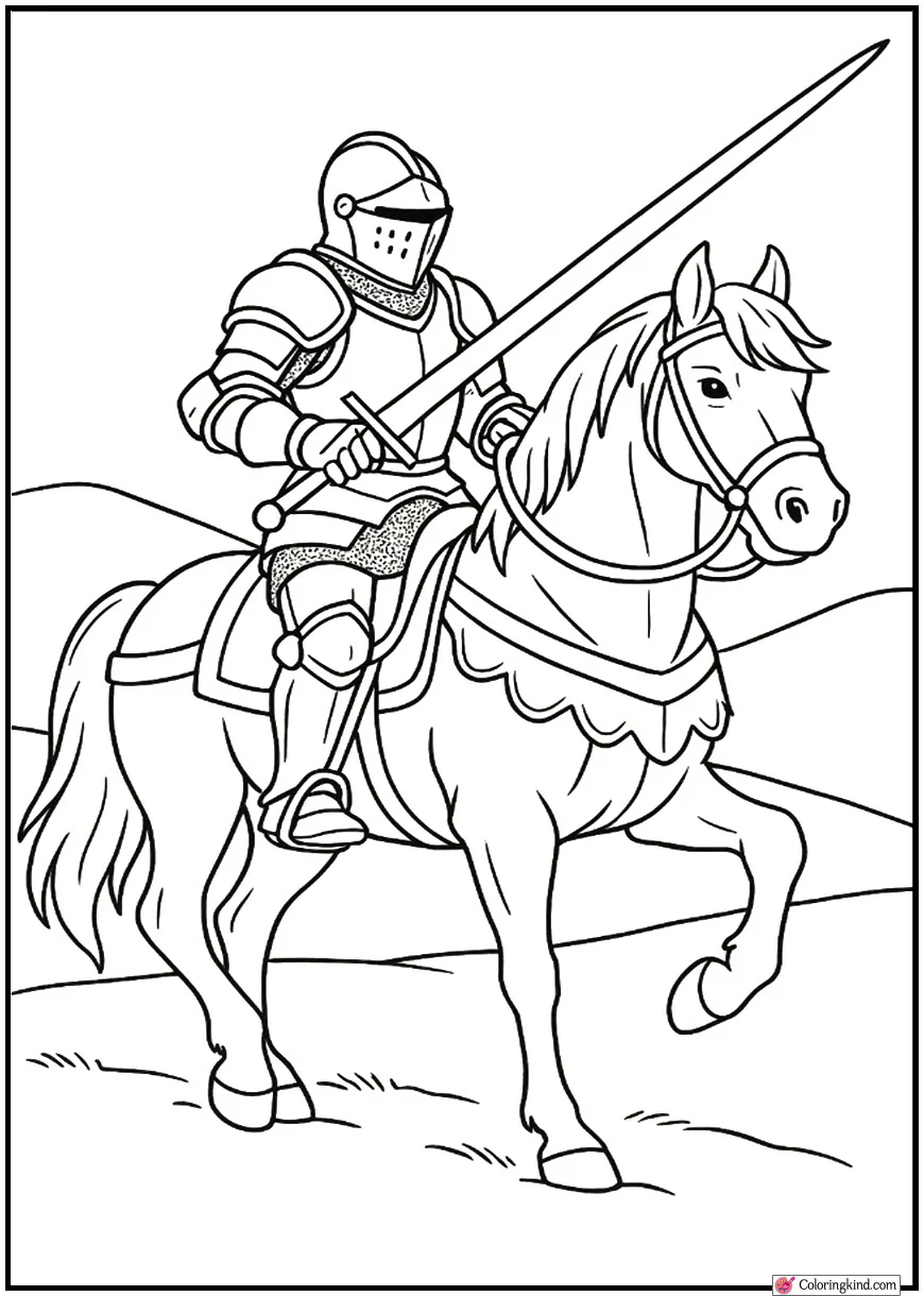 Knight Riding Warhorse