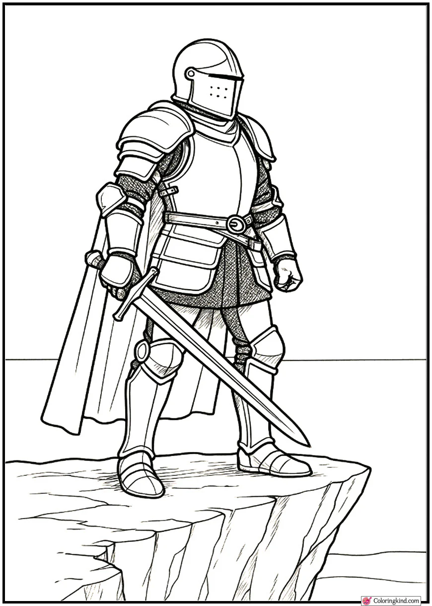 Knight Standing on Cliff