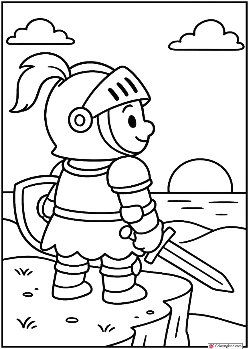 Knight Watching Sunset