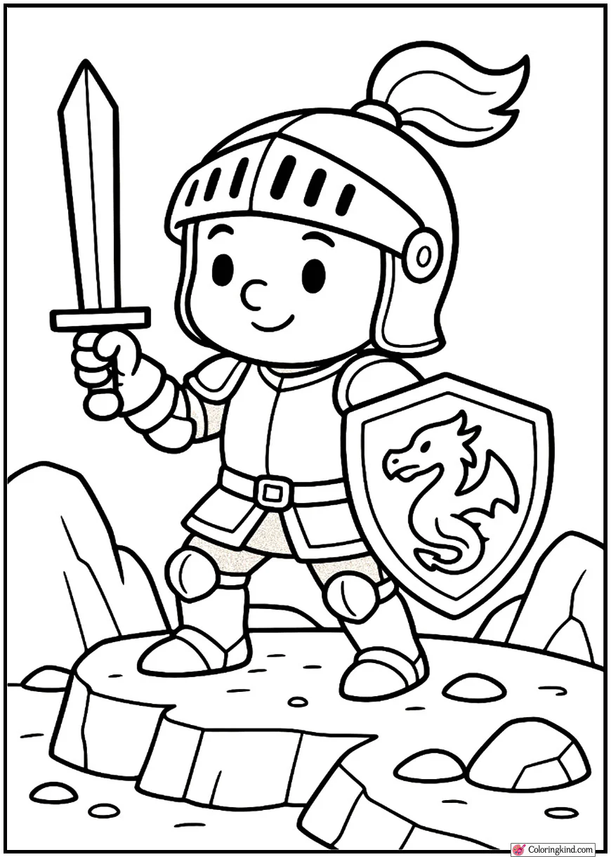 Knight with Dragon Shield