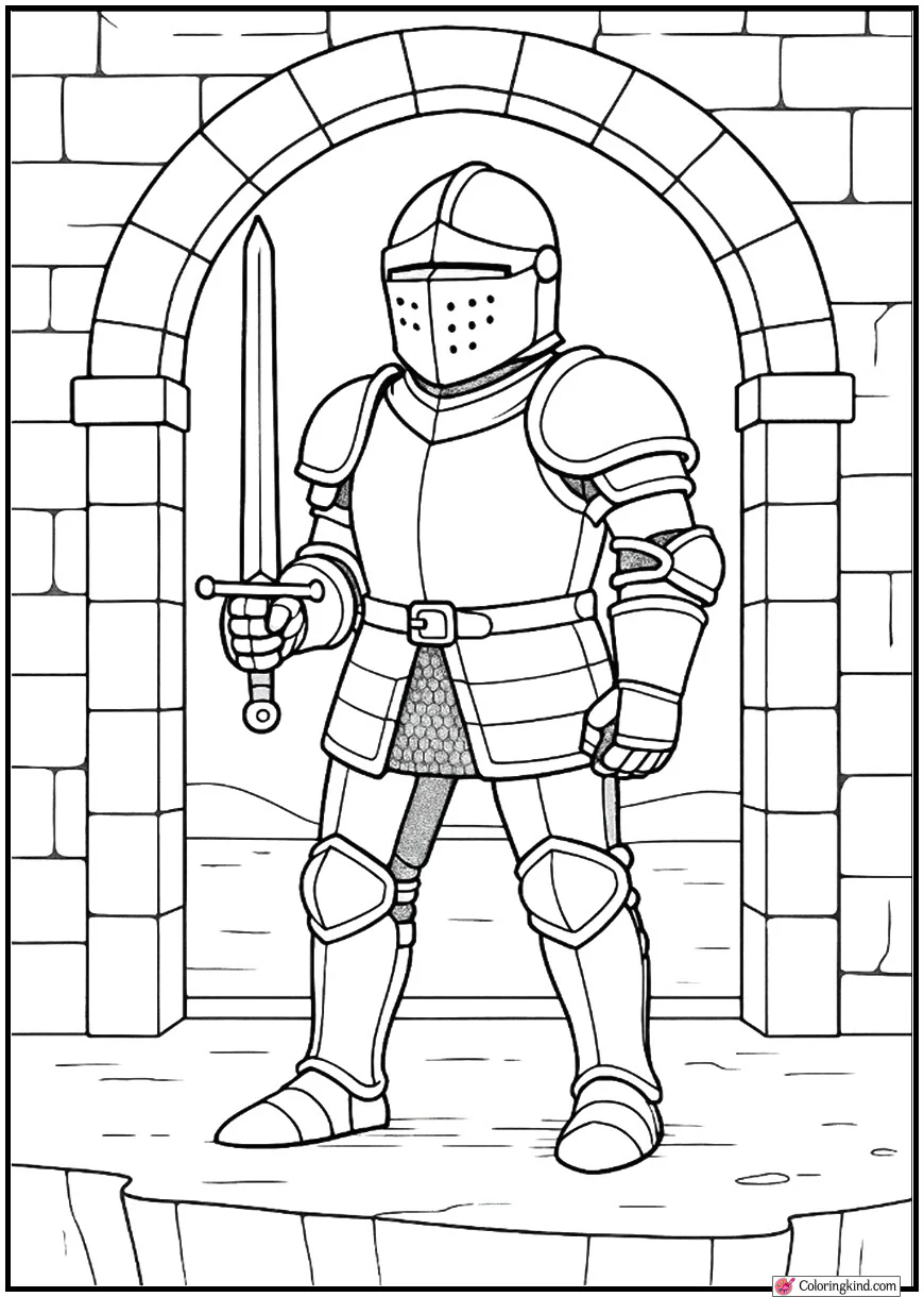 Knight at Castle Entrance