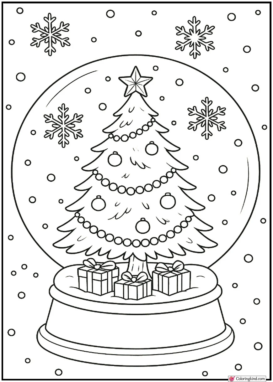 Christmas Tree in Snow Globe World