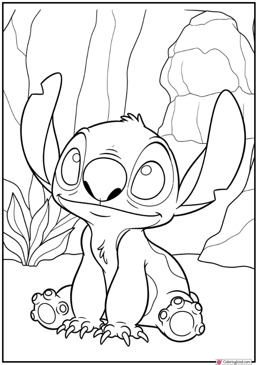Stitch Discovering Hidden Cave Treasure
