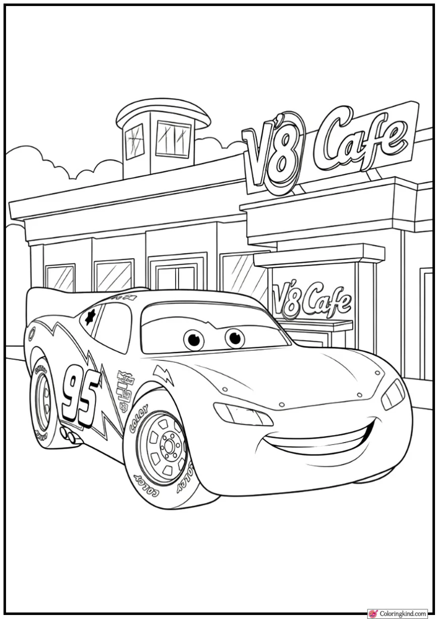 Lightning McQueen at Flo’s V8 Cafe
