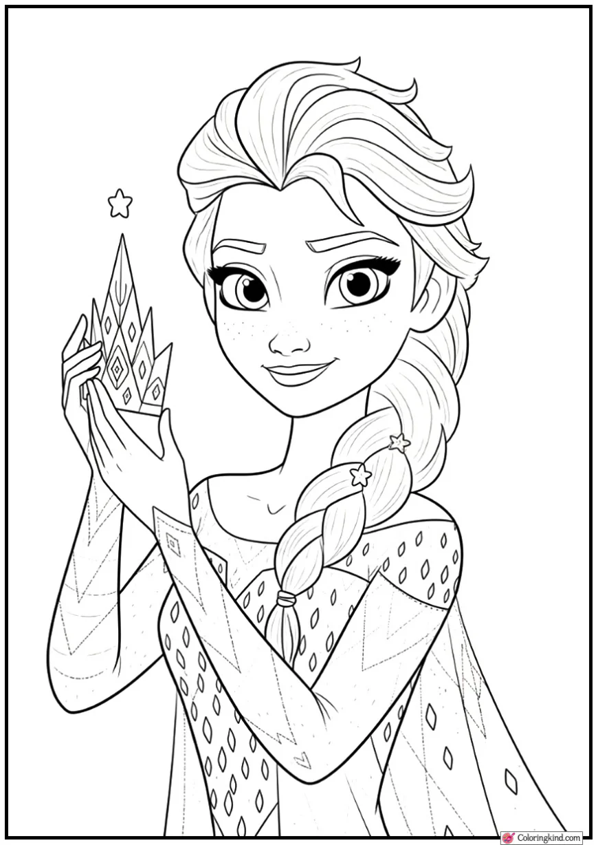 Elsa Creating Ice Crown With Magic