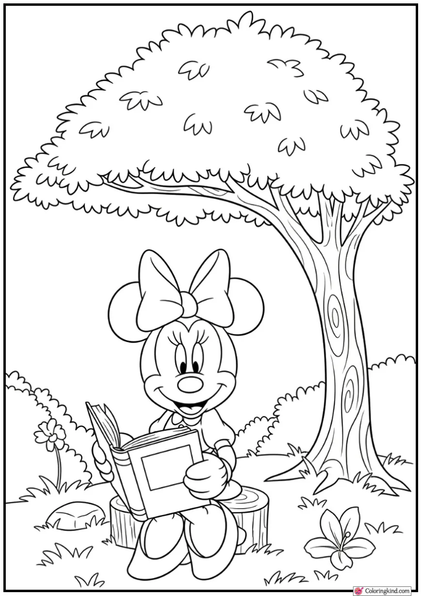 Minnie Mouse Reading a Book