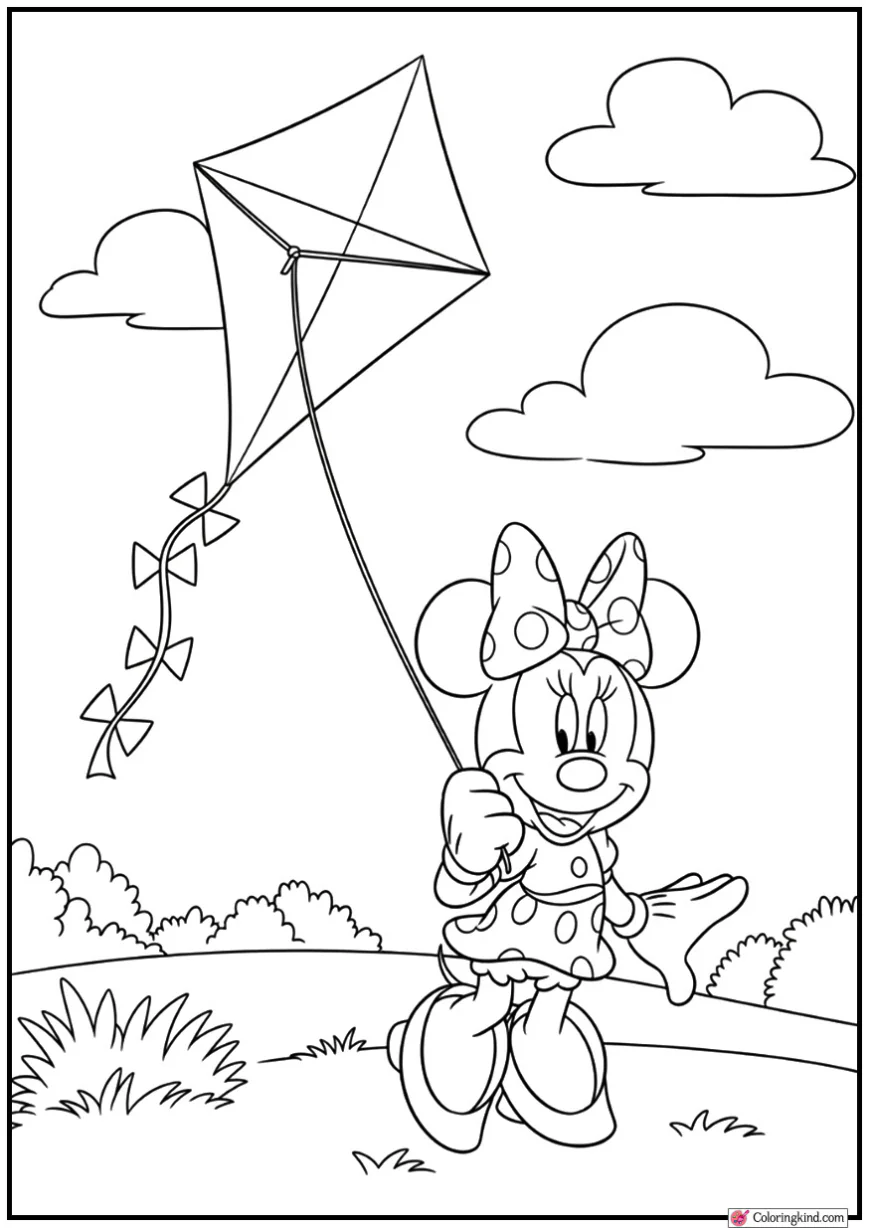Minnie Mouse Flying a Kite