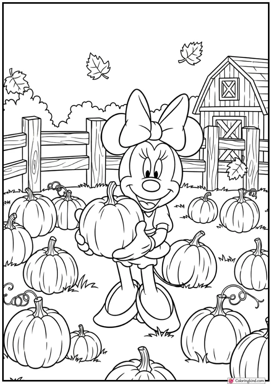 Minnie Mouse at a Pumpkin Patch