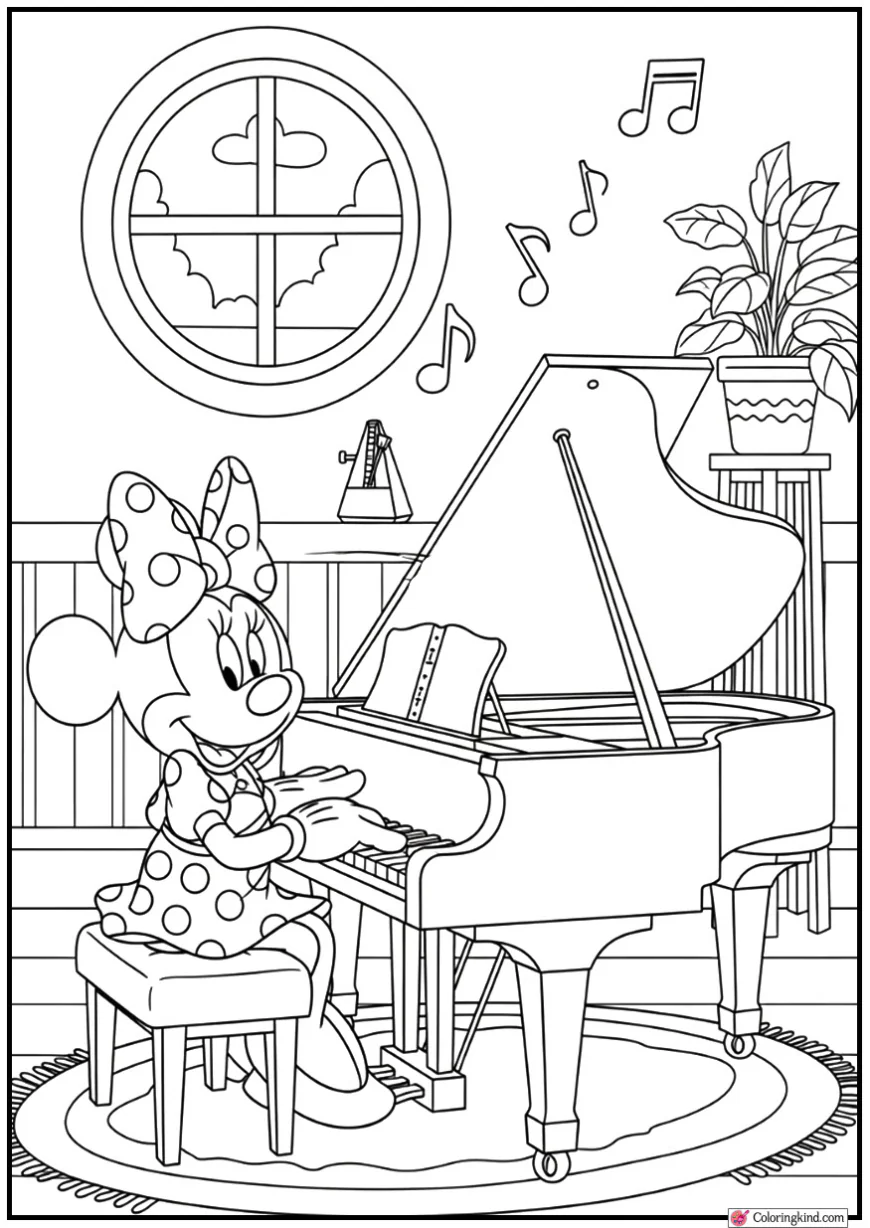 Minnie Mouse Playing the Piano