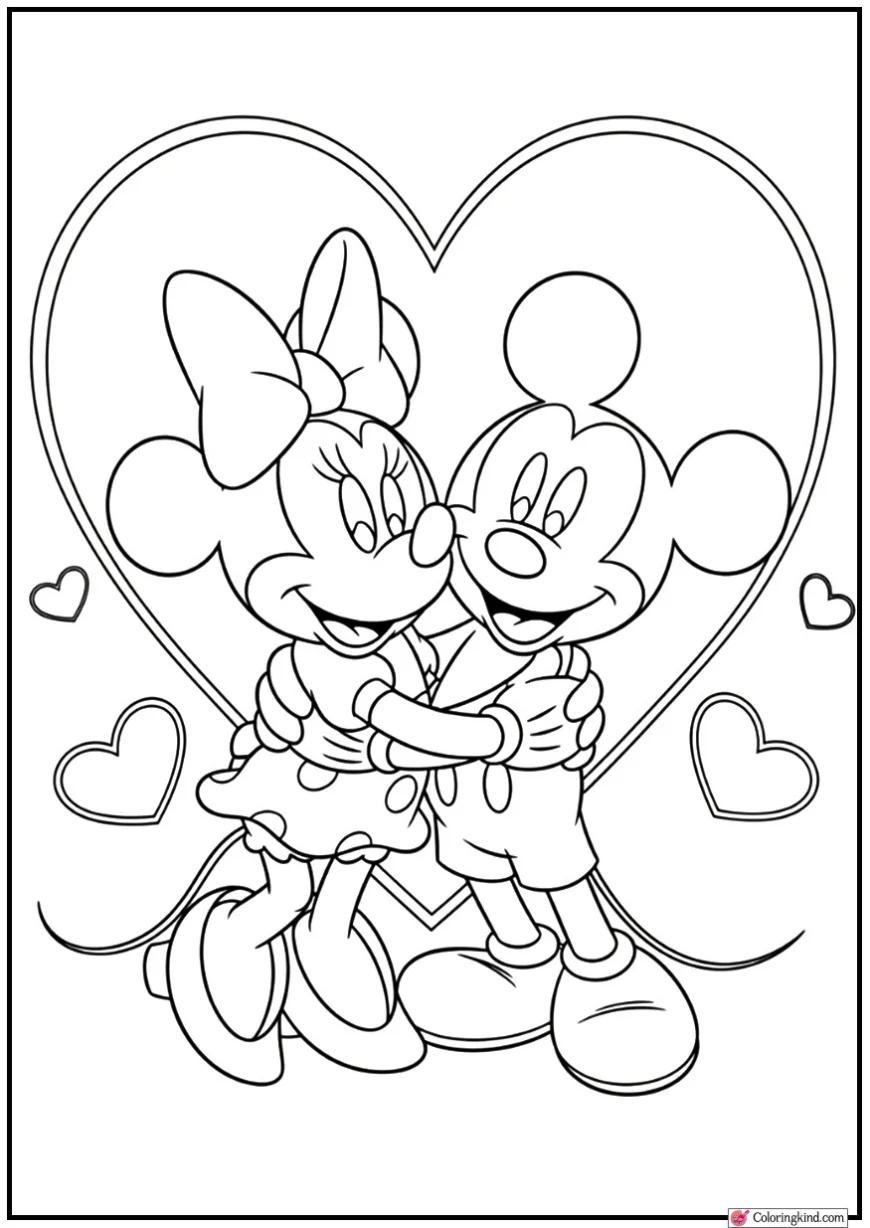 Minnie Mouse Hugging Mickey Mouse