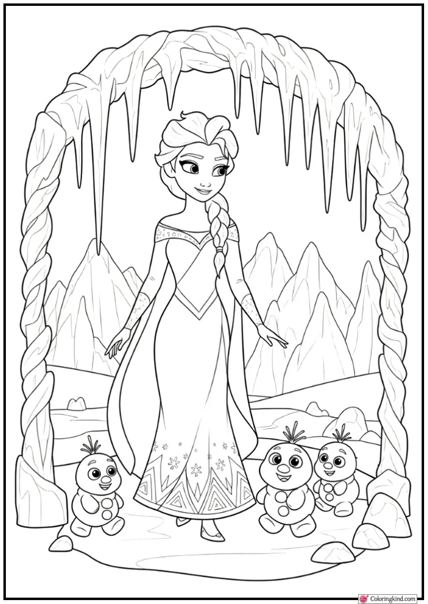 Elsa Walking Through an Icicle Garden