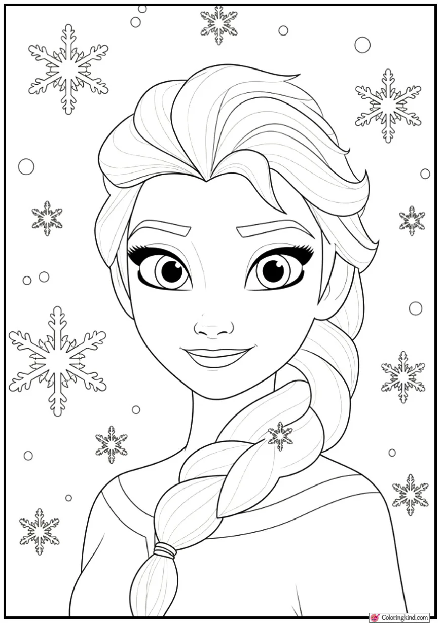 Elsa in a Snowstorm Swirling Cute Snowflake