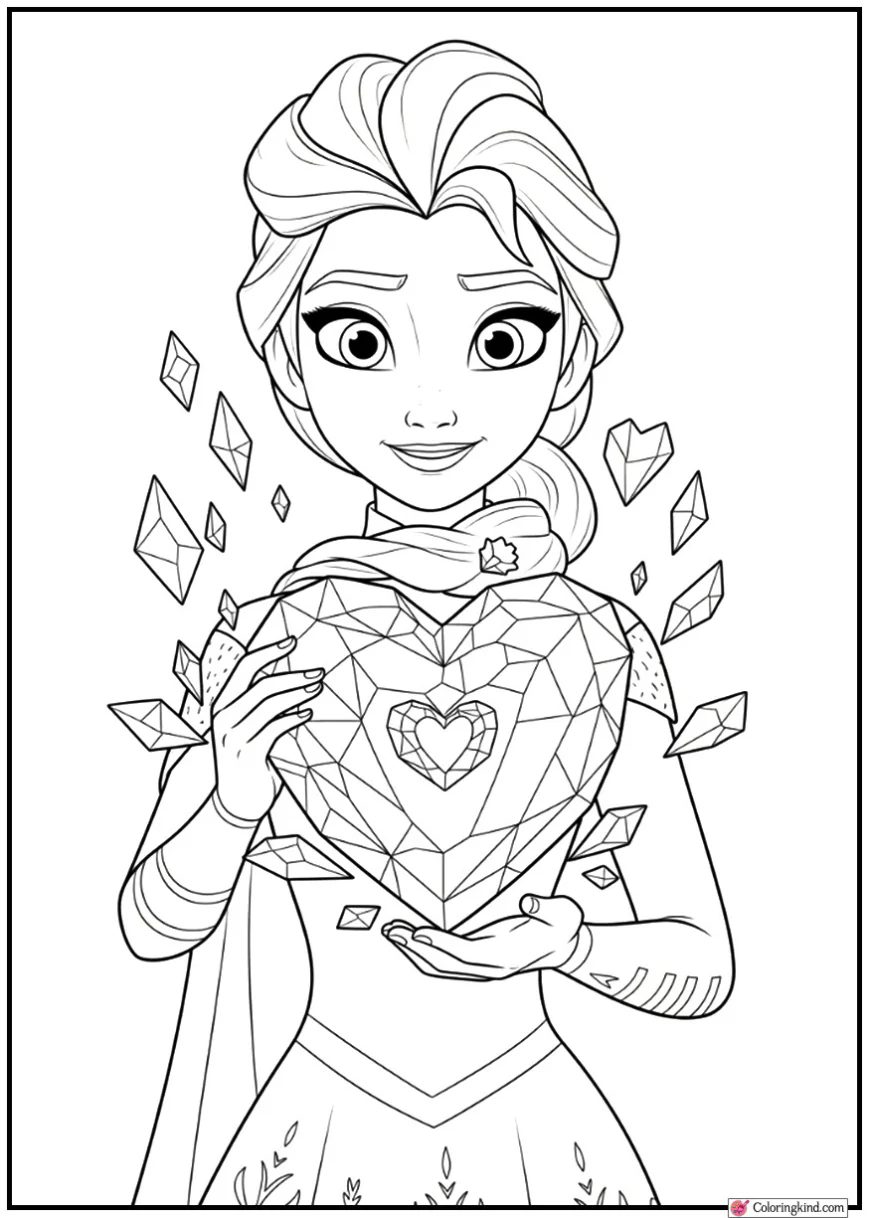 Elsa Summoning a Giant Ice Crystal Heart
