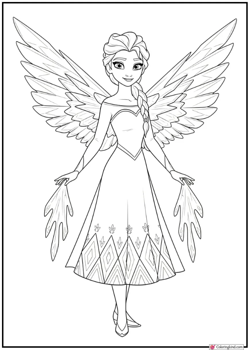 Elsa Creating Ice Wings Behind Her
