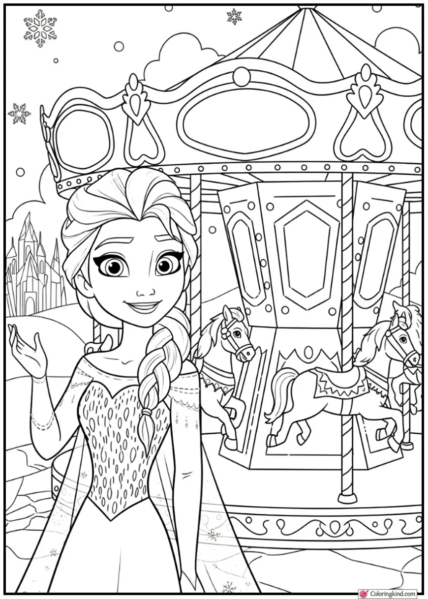 Portrait of Elsa Creating a Frozen Carousel