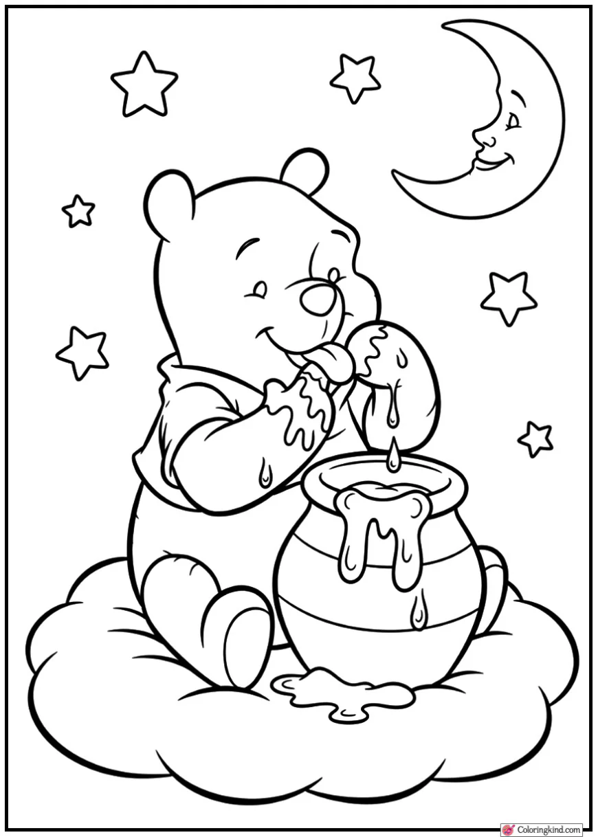 Baby Winnie The Pooh Eating Honey