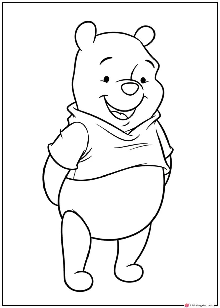 Easy Outline Of Winnie The Pooh To Color