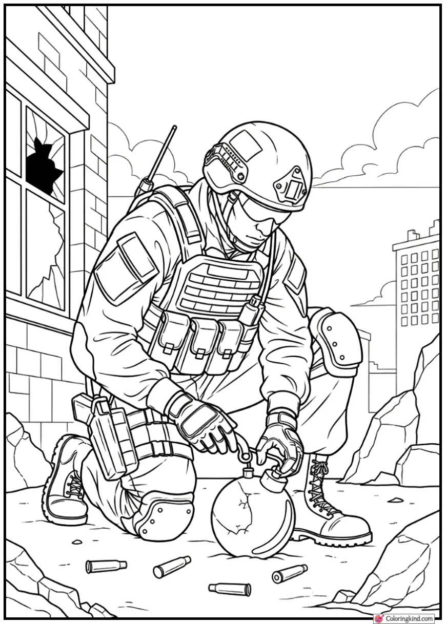 Counter-Terrorist Defusing Bomb Under Fire