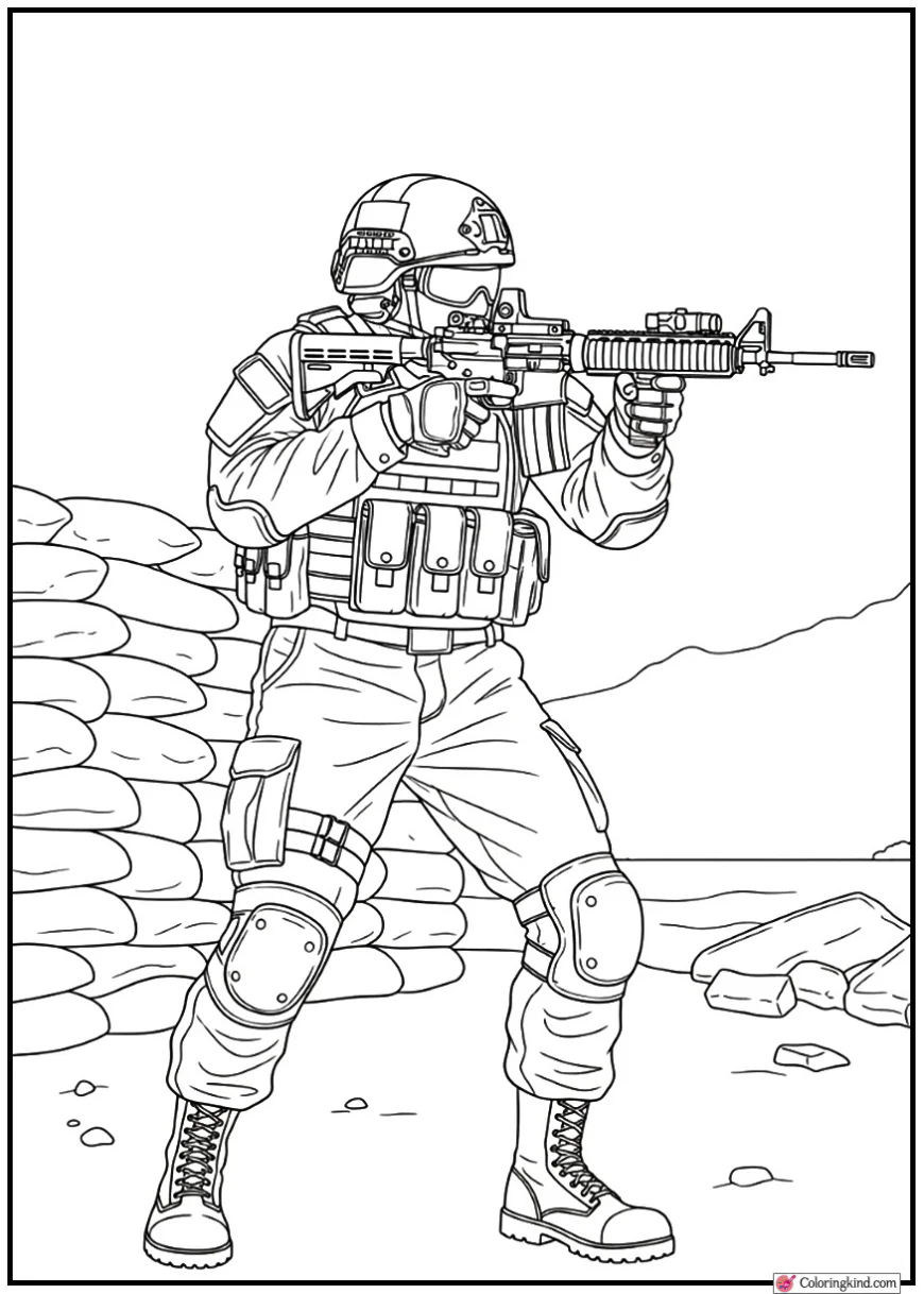 Counter-Terrorist Soldier Holding M4