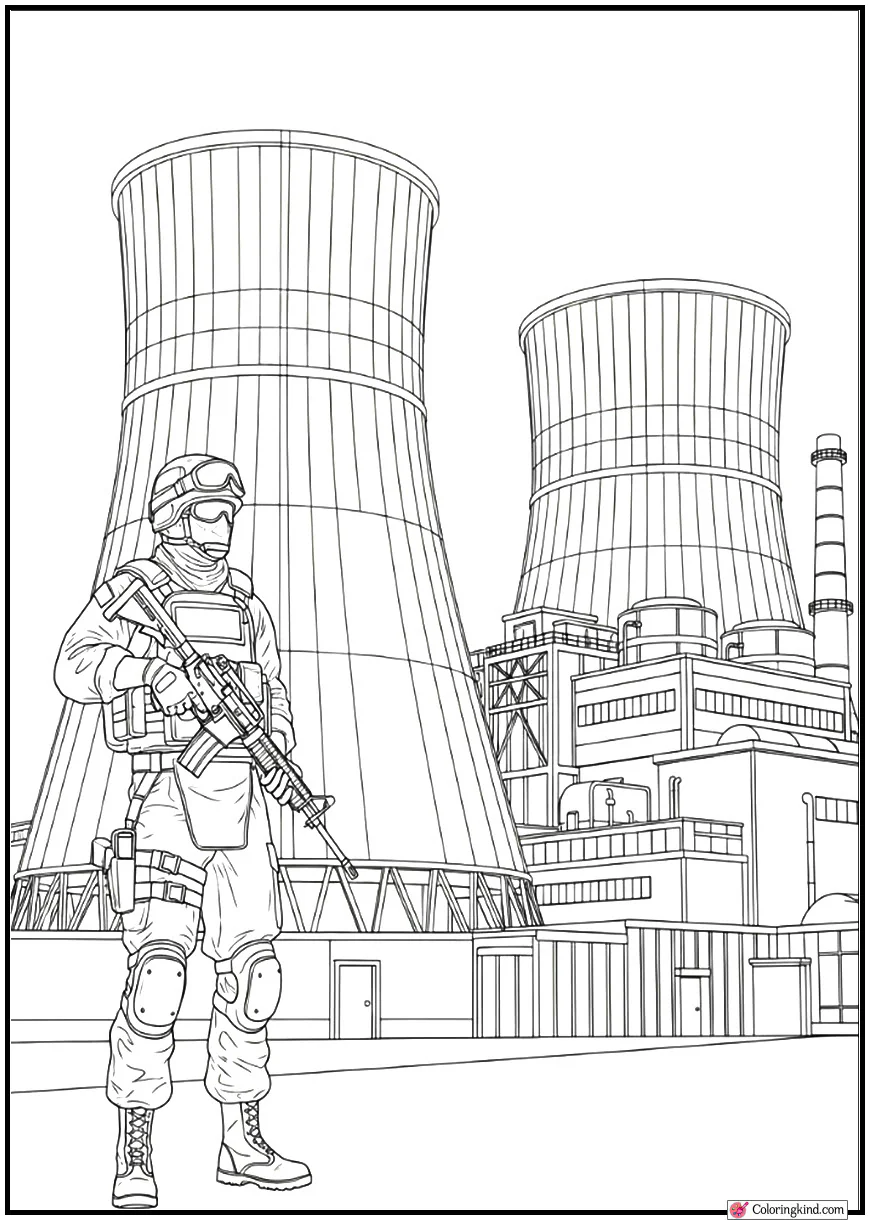 Counter-Strike Soldier Standing Outside Nuke Facility