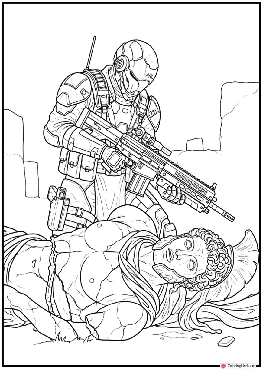 ARC Raider Reloading Weapon Behind Fallen Statue