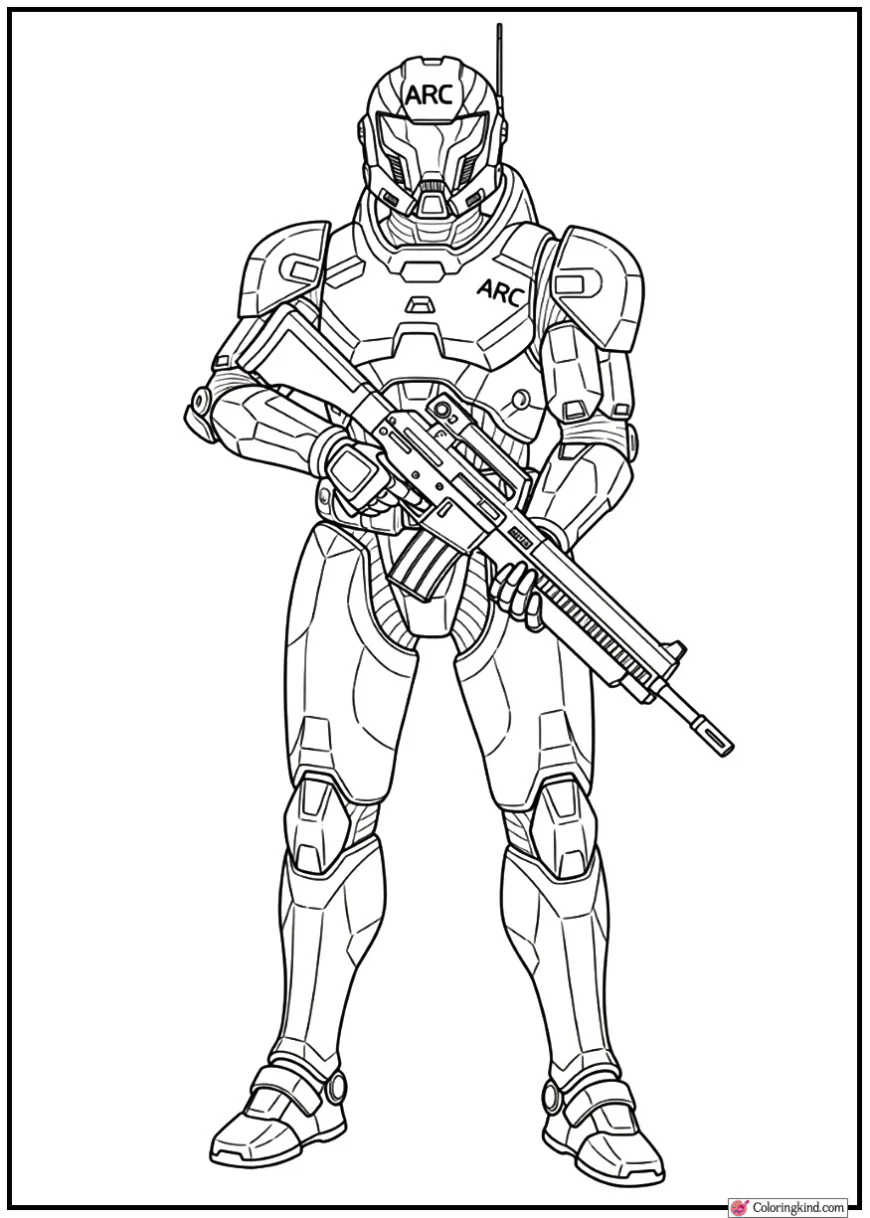 ARC Raider Neutral Standing Stance Holding Rifle at Rest