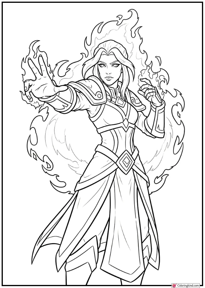 Lina – Fire Mage Hero Pose