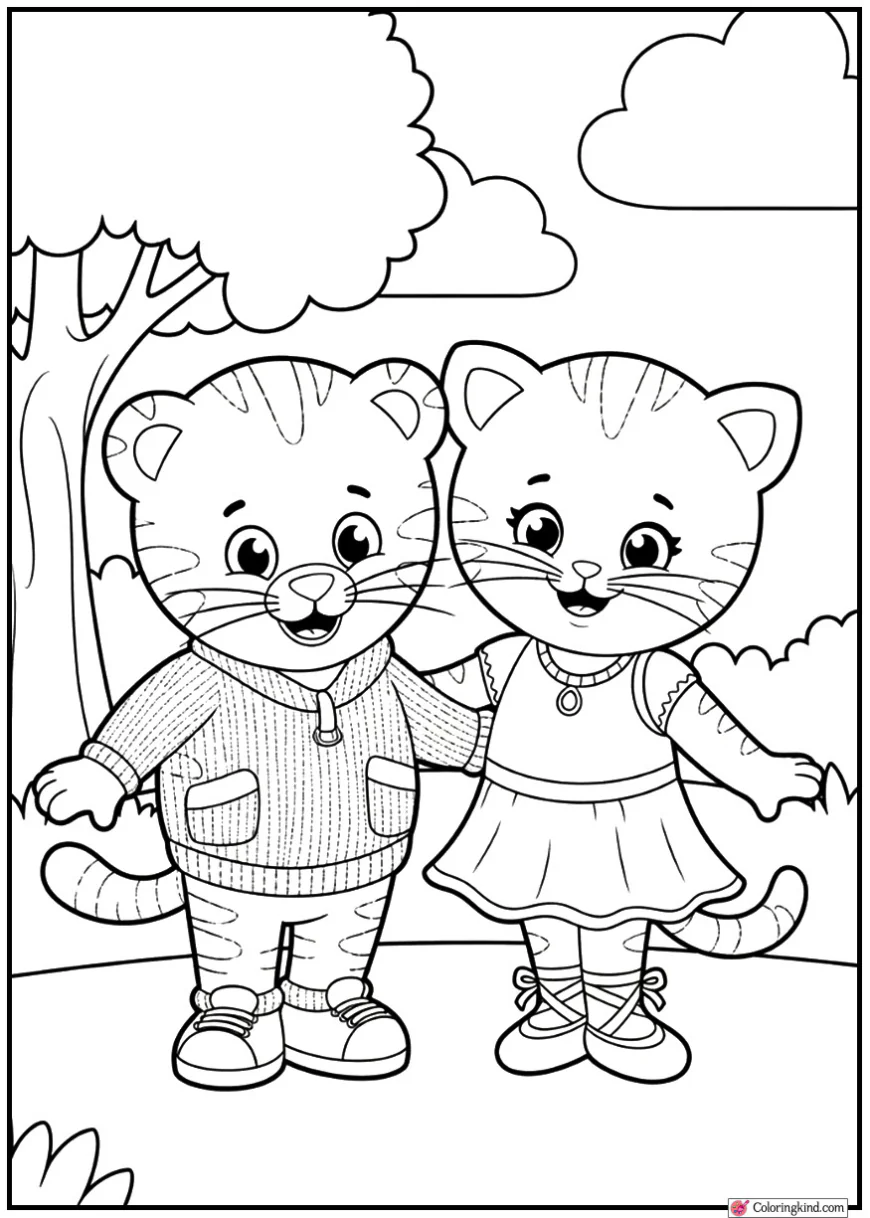 Daniel Tiger with Katerina Kittycat