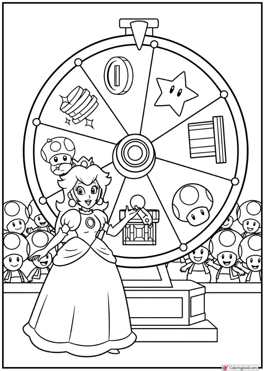 Princess Peach and Mario Game Show Wheel