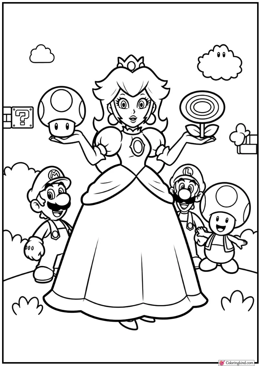 Princess Peach Presenting Power-Up Prizes
