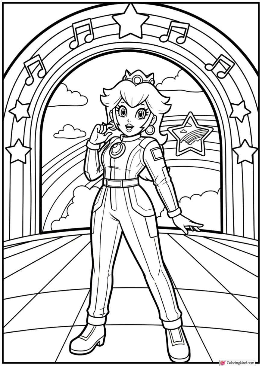 Princess Peach at Rainbow Road Studio