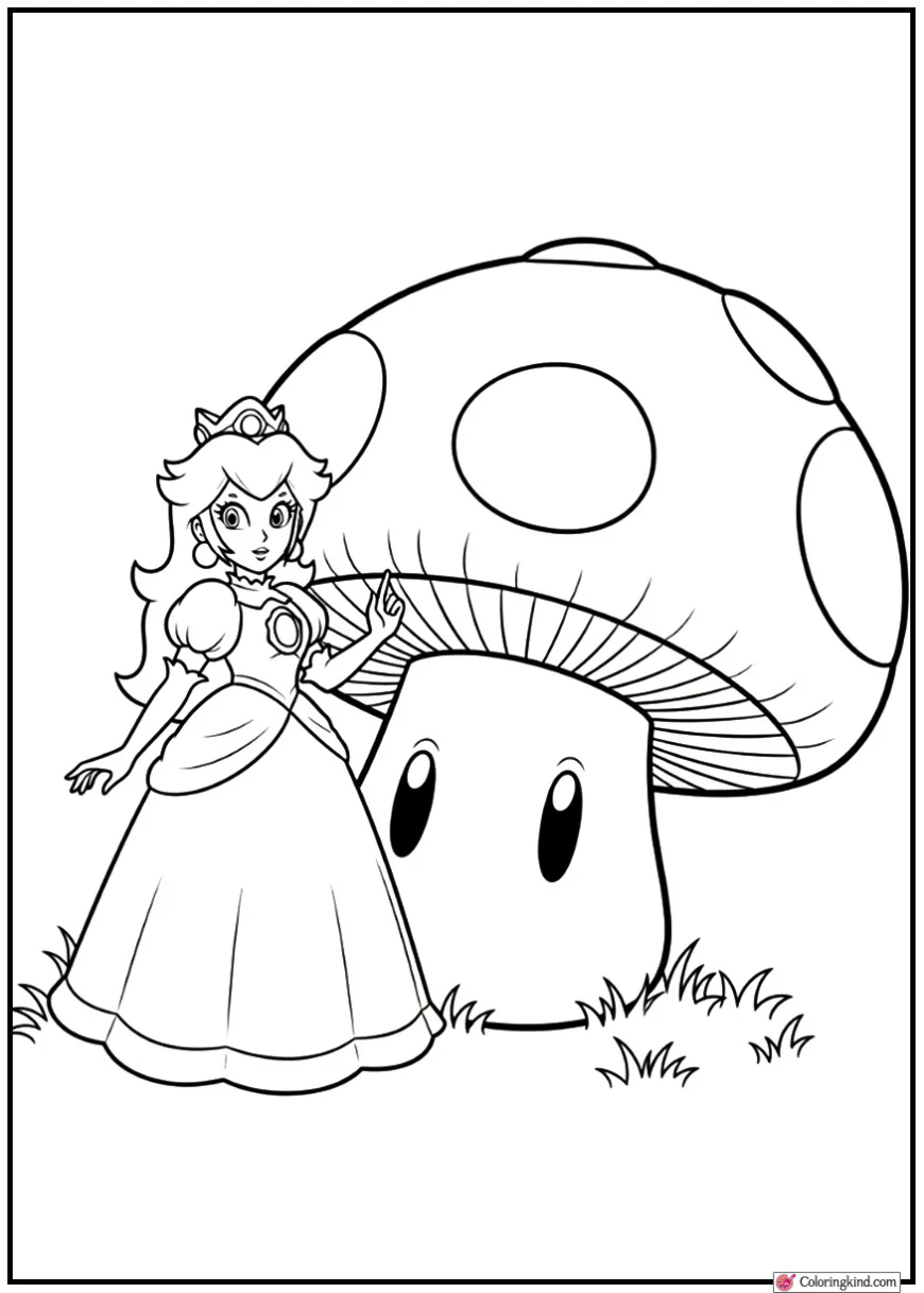 Princess Peach with Giant Mushroom