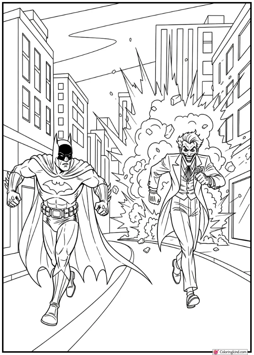 Batman vs Joker Chase Through Exploding Streets
