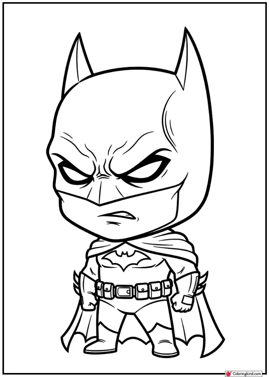 Batman Chibi Proportions with Serious Expression