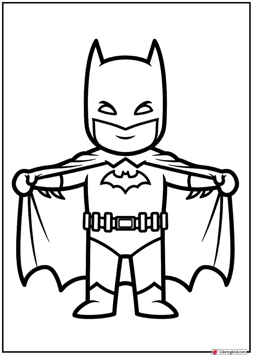 Cute Batman Holding Cape Gently