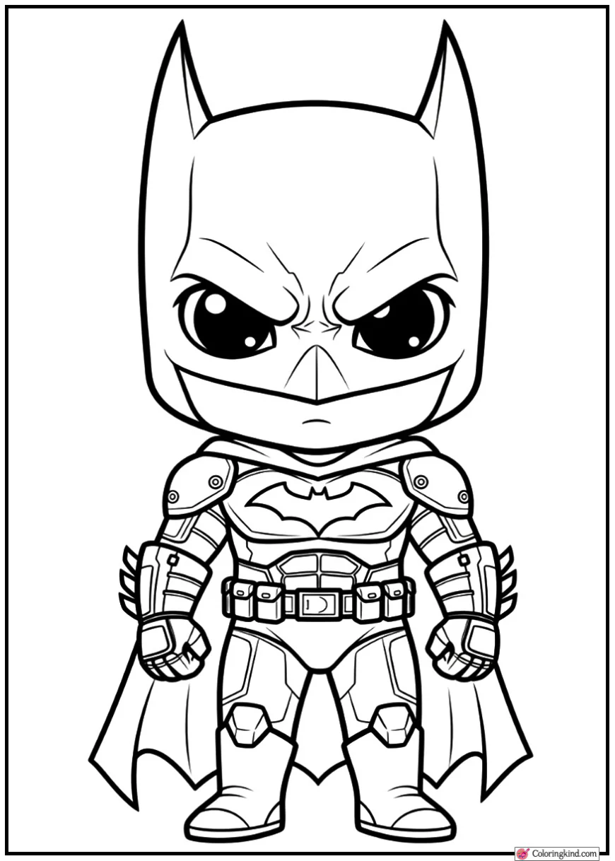 Cute Batman with Big Eyes and Detailed Armor