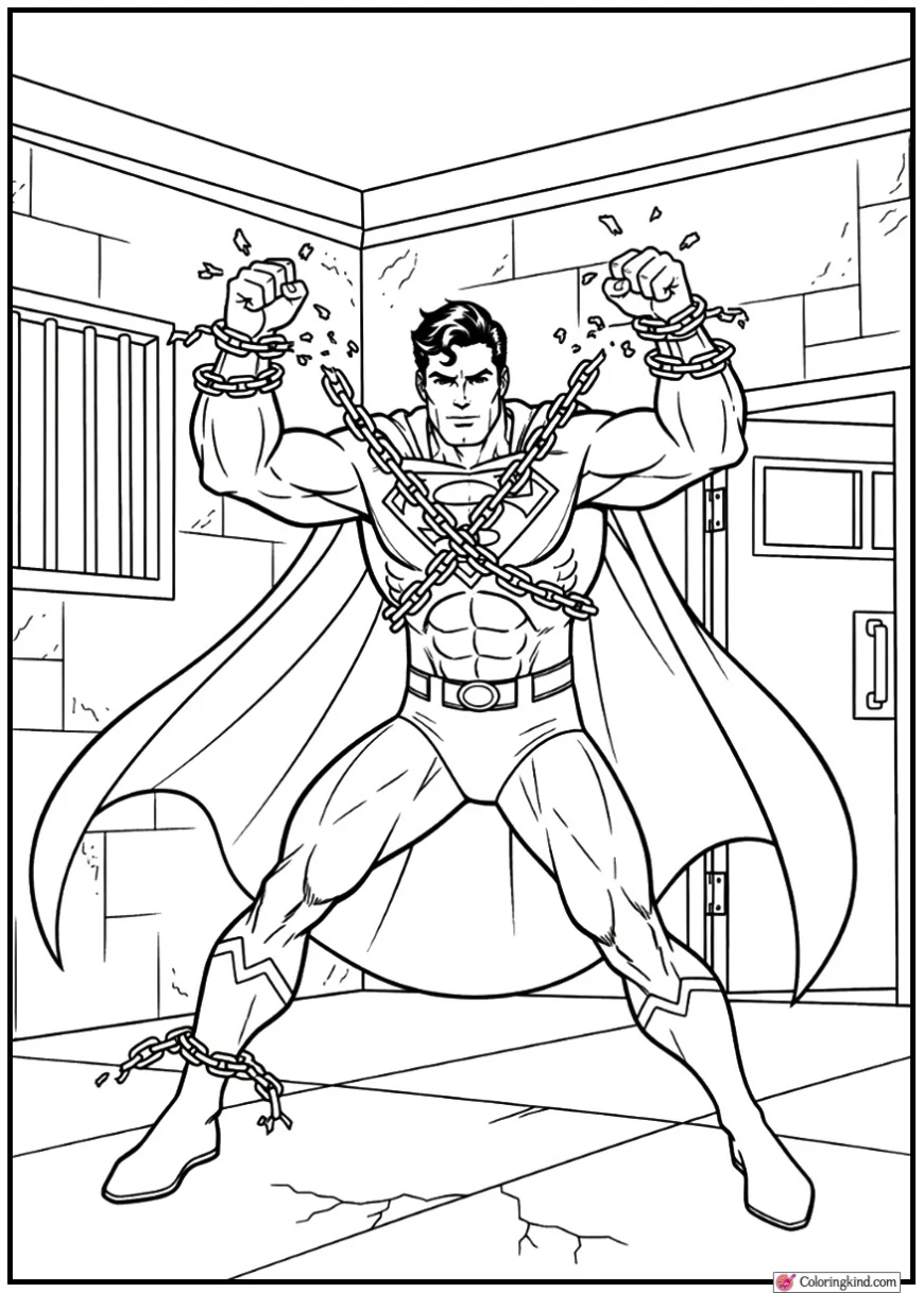 Superman Breaking Chains in a High-Security Prison