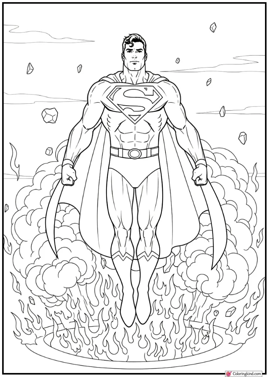 Superman Emerging from Flames