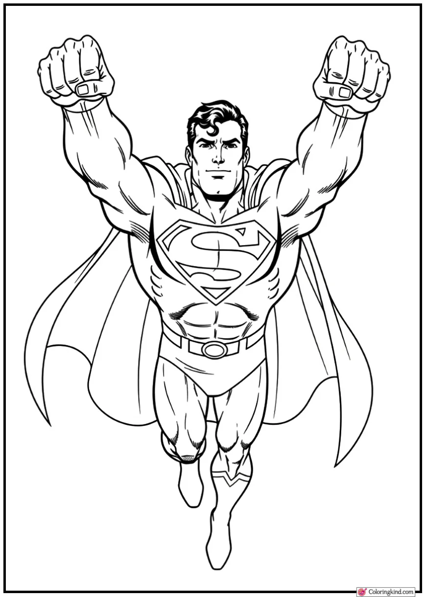 Superman Mid-Flight Pose with Arms Extended Forward