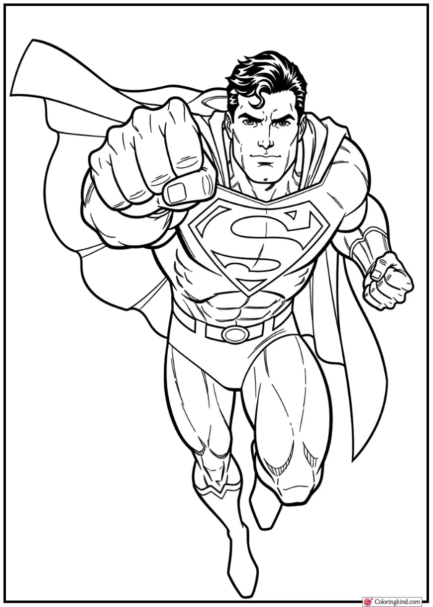 Superman Charging Forward with One Fist Extended