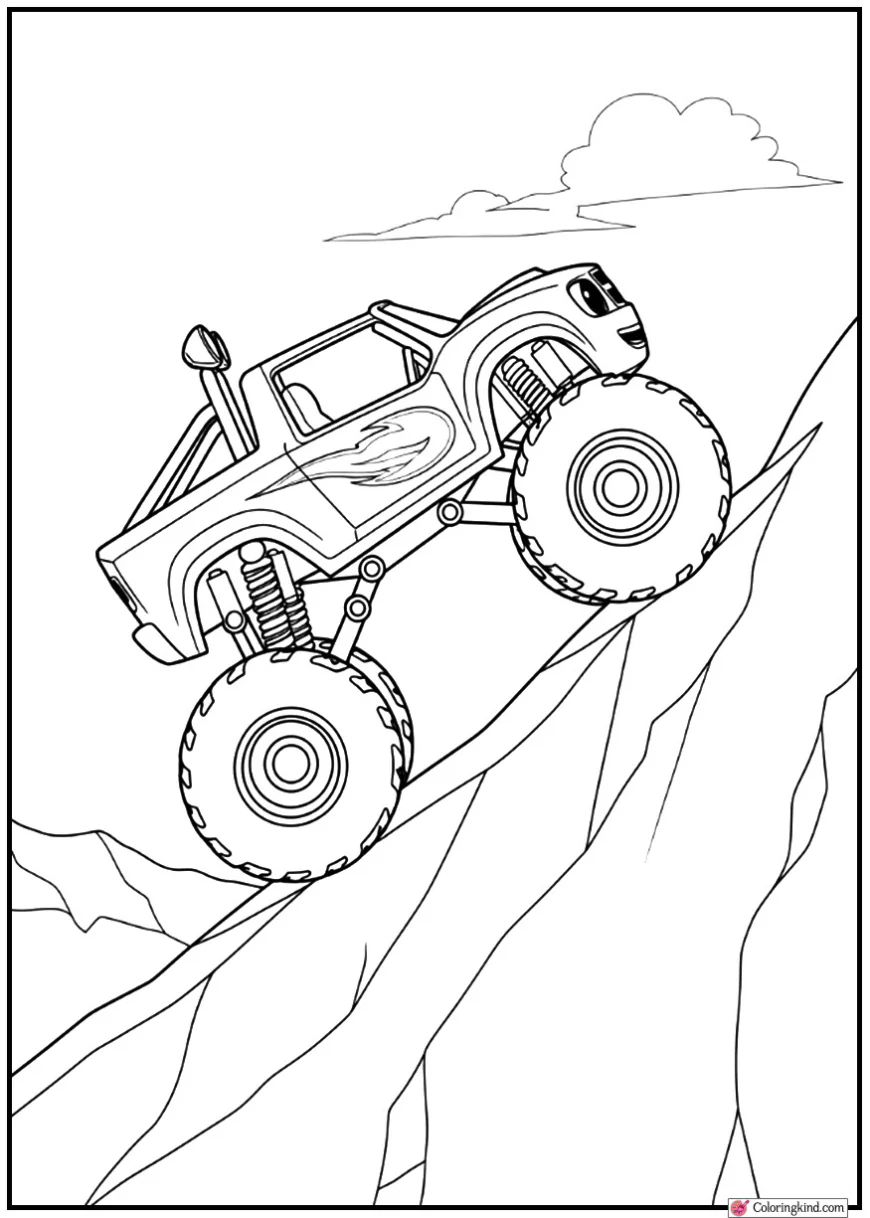 Blaze Climbing a Steep Mountain